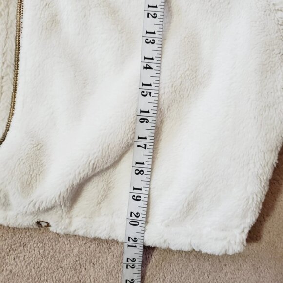 Sans Souci White Fleece Teddy Boxy Zip Streetwear Cozy Shacket L - Picture 5 of 7